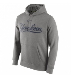 Men MLB New York Yankees Nike Club Pullover Hoodie Gray Men MLB New York Yankees Nike Club Pullover Hoodie Gray