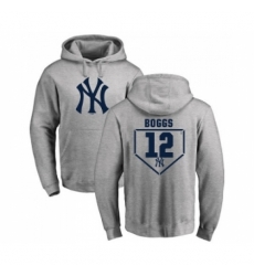 Men MLB Nike New York Yankees 12 Wade Boggs Gray RBI Pullover Hoodie Men MLB Nike New York Yankees 12 Wade Boggs Gray RBI Pullover Hoodie