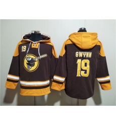 Men San Diego Padres 19 Tony Gwynn Brown Gold Ageless Must Have Lace Up Pullover Hoodie Men San Diego Padres 19 Tony Gwynn Brown Gold Ageless Must Have Lace Up Pullover Hoodie