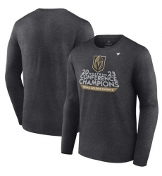 Men Vegas Golden Knights Heather Charcoal 2023 Western Conference Champions Locker Room Long Sleeve T Shirt Men Vegas Golden Knights Heather Charcoal 2023 Western Conference Champions Locker Room Long Sleeve T Shirt