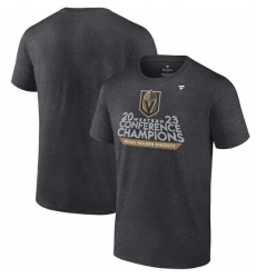 Men Vegas Golden Knights Heather Charcoal 2023 Western Conference Champions Locker Room T Shirt Men Vegas Golden Knights Heather Charcoal 2023 Western Conference Champions Locker Room T Shirt