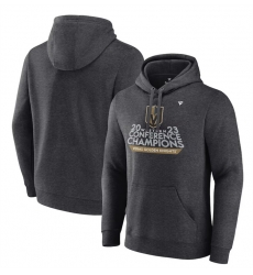 Men Vegas Golden Knights Heather Charcoal 2023 Western Conference Champions Locker Room Pullover Hoodie Men Vegas Golden Knights Heather Charcoal 2023 Western Conference Champions Locker Room Pullover Hoodie