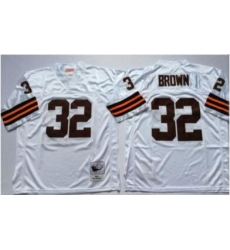 Men Cleveland Browns Custom White Jersey Throwback Men Cleveland Browns Custom White Jersey Throwback