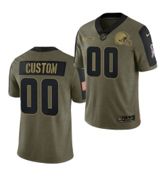 Men Women Youth Toddler Cleveland Browns ACTIVE PLAYER Custom 2021 Olive Salute To Service Limited Men Women Youth Toddler Cleveland Browns ACTIVE PLAYER Custom 2021 Olive Salute To Service Limited