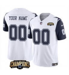 Men Dallas Cowboys Active Player Custom White Navy 2023 F U S E NFC East Champions Patch Stitched Football Jersey Men Dallas Cowboys Active Player Custom White Navy 2023 F U S E NFC East Champions Patch Stitched Football Jersey