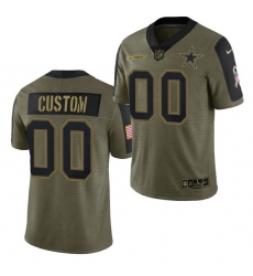 Men Women Youth Toddler Dallas Cowboys ACTIVE PLAYER Custom 2021 Olive Salute To Service Limited Men Women Youth Toddler Dallas Cowboys ACTIVE PLAYER Custom 2021 Olive Salute To Service Limited