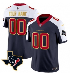 Men Houston Texans Active Player Custom Navy White 2023 F U S E With Team Logo Patch Limited Stitched Football Jersey Men Houston Texans Active Player Custom Navy White 2023 F U S E With Team Logo Patch Limited Stitched Football Jersey