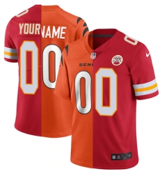 Men Women Youth NFL Bengals Orange Chiefs Red Split Custom Jersey Men Women Youth NFL Bengals Orange Chiefs Red Split Custom Jersey