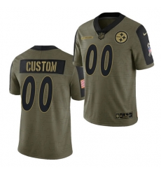 Men Women Youth Toddler Pittsburgh Steelers ACTIVE PLAYER Custom 2021 Olive Salute To Service Limited Stitched Jersey Men Women Youth Toddler Pittsburgh Steelers ACTIVE PLAYER Custom 2021 Olive Salute To Service Limited Stitched Jersey