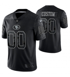Men Women Youth Custom San Francisco 49ers Black Reflective Limited Stitched Football Jersey Men Women Youth Custom San Francisco 49ers Black Reflective Limited Stitched Football Jersey