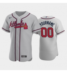 Men Women Youth Toddler Atlanta Braves Gray Custom Nike MLB Flex Base Jersey Men Women Youth Toddler Atlanta Braves Gray Custom Nike MLB Flex Base Jersey