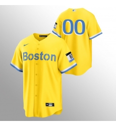 Boston Red Sox Cusom Men Women youth Nike 2021 City Connect Gold Fans Version MLB Jersey No Name Boston Red Sox Cusom Men Women youth Nike 2021 City Connect Gold Fans Version MLB Jersey No Name