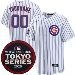 Men Women Youth Chicago Cubs Active Player Custom White 2025 World Tour Tokyo Series Home Stitched Baseball Jersey