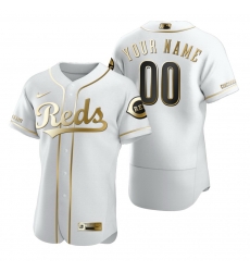 Men Women Youth Toddler Cincinnati Reds White Gold Custom Nike MLB Flex Base Jersey Men Women Youth Toddler Cincinnati Reds White Gold Custom Nike MLB Flex Base Jersey