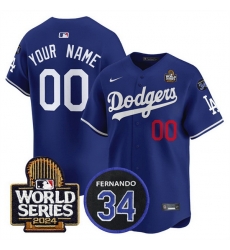 Men Los Angeles Dodgers ACTIVE PLAYER Custom Royal 2024 World Series With Fernando Memorial Patch Limited Stitched Baseball Jersey Men Los Angeles Dodgers ACTIVE PLAYER Custom Royal 2024 World Series With Fernando Memorial Patch Limited Stitched Baseball Jersey