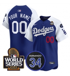 Men Los Angeles Dodgers ACTIVE PLAYER Custom Royal White 2024 World Series With Fernando Memorial Patch Limited Stitched Baseball Jersey Men Los Angeles Dodgers ACTIVE PLAYER Custom Royal White 2024 World Series With Fernando Memorial Patch Limited Stitched Baseball Jersey
