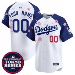 Men Women Youth Los Angeles Dodgers Active Player Custom White Royal 2025 Tokyo Series Limited Stitched Baseball Jersey