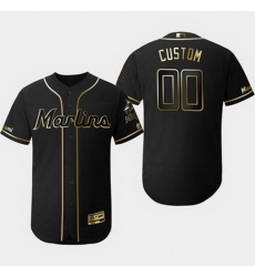 Men Women Youth Toddler All Size Miami Marlins Customized Black Gold Flexbase Jersey Men Women Youth Toddler All Size Miami Marlins Customized Black Gold Flexbase Jersey