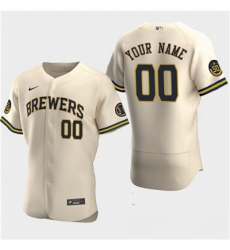 Men Women youth Custom Milwaukee Bewers Custom 50th Anniversary 2020 Cream Flexbase Jersey Men Women youth Custom Milwaukee Bewers Custom 50th Anniversary 2020 Cream Flexbase Jersey