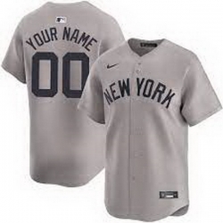 Men Women Youth Toddler NEW YORK YANKEES Custom Stitched Jersey White Strips Gray