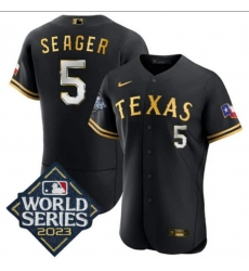Men Texas Rangers Black Gold 2023 World Series Customs Stitched Champions Jersey Men Texas Rangers Black Gold 2023 World Series Customs Stitched Champions Jersey