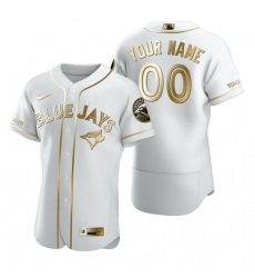 Men Women Youth Toddler All Size Toronto Blue Jays Custom Nike White Stitched MLB Flex Base Golden Edition Jersey Men Women Youth Toddler All Size Toronto Blue Jays Custom Nike White Stitched MLB Flex Base Golden Edition Jersey