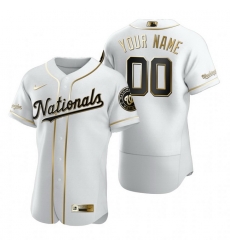 Men Women Youth Toddler All Size Washington Nationals Custom Nike White Stitched MLB Flex Base Golden Edition Jersey Men Women Youth Toddler All Size Washington Nationals Custom Nike White Stitched MLB Flex Base Golden Edition Jersey