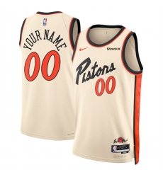 Men Detroit Pistons Active Player Custom Cream 2024 25 City Edition Stitched Basketball Jersey Men Detroit Pistons Active Player Custom Cream 2024 25 City Edition Stitched Basketball Jersey