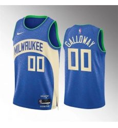 Men Women youth Milwaukee Bucks 00 Jaylin Galloway 2023 24 Blue City Edition Stitched Basketball Jersey Men Women youth Milwaukee Bucks 00 Jaylin Galloway 2023 24 Blue City Edition Stitched Basketball Jersey