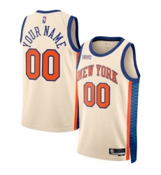 New York Knicks Nike Unisex 2025 2026 City Edition Swingman Custom Jersey Cream