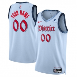 Men Washington Wizards Active Player Custom Powder Blue 2024 25 City Edition Stitched Basketball Jersey