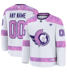Men Women Youth Ottawa Senators Fanatics White 2024 Hockey Fights Cancer Custom Practice Jersey Men Women Youth Ottawa Senators Fanatics White 2024 Hockey Fights Cancer Custom Practice Jersey