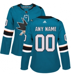 Men Women Youth Toddler Teal Green Jersey - Customized Adidas San Jose Sharks Home II Men Women Youth Toddler Teal Green Jersey - Customized Adidas San Jose Sharks Home II