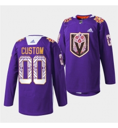 Men Vegas Golden Knights Custom Purple Hispanic Heritage Warmup Stitched Jersey Men Vegas Golden Knights Custom Purple Hispanic Heritage Warmup Stitched Jersey