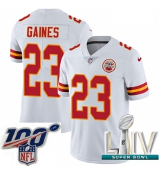 2020 Super Bowl LIV Men Nike Kansas City Chiefs #23 Phillip Gaines White Vapor Untouchable Limited Player NFL Jersey 2020 Super Bowl LIV Men Nike Kansas City Chiefs #23 Phillip Gaines White Vapor Untouchable Limited Player NFL Jersey