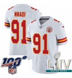 2020 Super Bowl LIV Men Nike Kansas City Chiefs #91 Derrick Nnadi White Vapor Untouchable Limited Player NFL Jersey 2020 Super Bowl LIV Men Nike Kansas City Chiefs #91 Derrick Nnadi White Vapor Untouchable Limited Player NFL Jersey