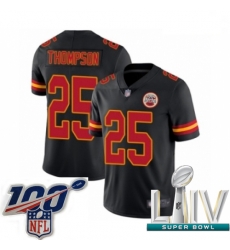 2020 Super Bowl LIV Youth Kansas City Chiefs #25 Darwin Thompson Limited Black Rush Vapor Untouchable Football Jersey 2020 Super Bowl LIV Youth Kansas City Chiefs #25 Darwin Thompson Limited Black Rush Vapor Untouchable Football Jersey