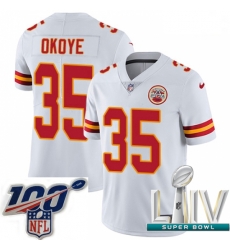 2020 Super Bowl LIV Youth Nike Kansas City Chiefs #35 Christian Okoye White Vapor Untouchable Limited Player NFL Jersey 2020 Super Bowl LIV Youth Nike Kansas City Chiefs #35 Christian Okoye White Vapor Untouchable Limited Player NFL Jersey