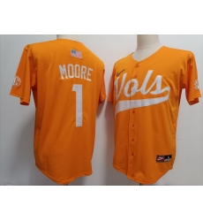 Men Tennessee Volunteers #1 Christian Moore Orange Pull over Black Stitched Jersey Men Tennessee Volunteers #1 Christian Moore Orange Pull over Black Stitched Jersey
