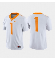 Men Tennessee Volunteers 1 White Game Jersey Men Tennessee Volunteers 1 White Game Jersey