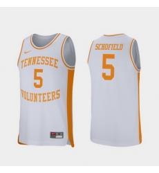 Men Tennessee Volunteers Admiral Schofield White Retro Performance College Basketball Jersey Men Tennessee Volunteers Admiral Schofield White Retro Performance College Basketball Jersey