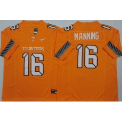 Men Tennessee Volunteers Orange #16 Peyton Manning White F U S E Stitched NCAA Jersey