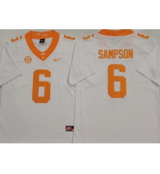 Men Tennessee Volunteers White #6 Dylan Sampson White Stitched NCAA Jersey