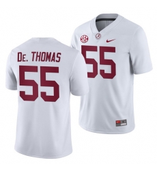 NCAA Football Alabama Crimson Tide Derrick Thomas White 2019 Away History Player Jersey NCAA Football Alabama Crimson Tide Derrick Thomas White 2019 Away History Player Jersey