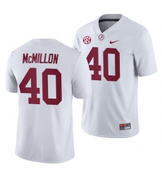 NCAA Football Alabama Crimson Tide Joshua McMillon White 2019 Away Game Jersey NCAA Football Alabama Crimson Tide Joshua McMillon White 2019 Away Game Jersey