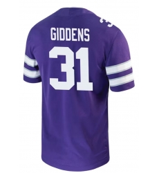 Men Kansas State University Giddens Purple Stitched Jersey Men Kansas State University Giddens Purple Stitched Jersey
