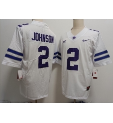 Men Kansas State Wildcats #2 Avery Johnson White Stitched NCAA Jersey Men Kansas State Wildcats #2 Avery Johnson White Stitched NCAA Jersey