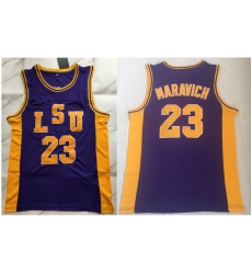 Retro Vintage Men's Pete Maravich LSU #23 Jersey Stitched
