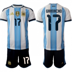 Argentina 2026 FIFA World Cup Soccer Jersey White #17 GARNACHO