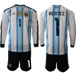 Argentina 2026 FIFA World Cup Soccer Jersey White LONG #1 BENITEZ